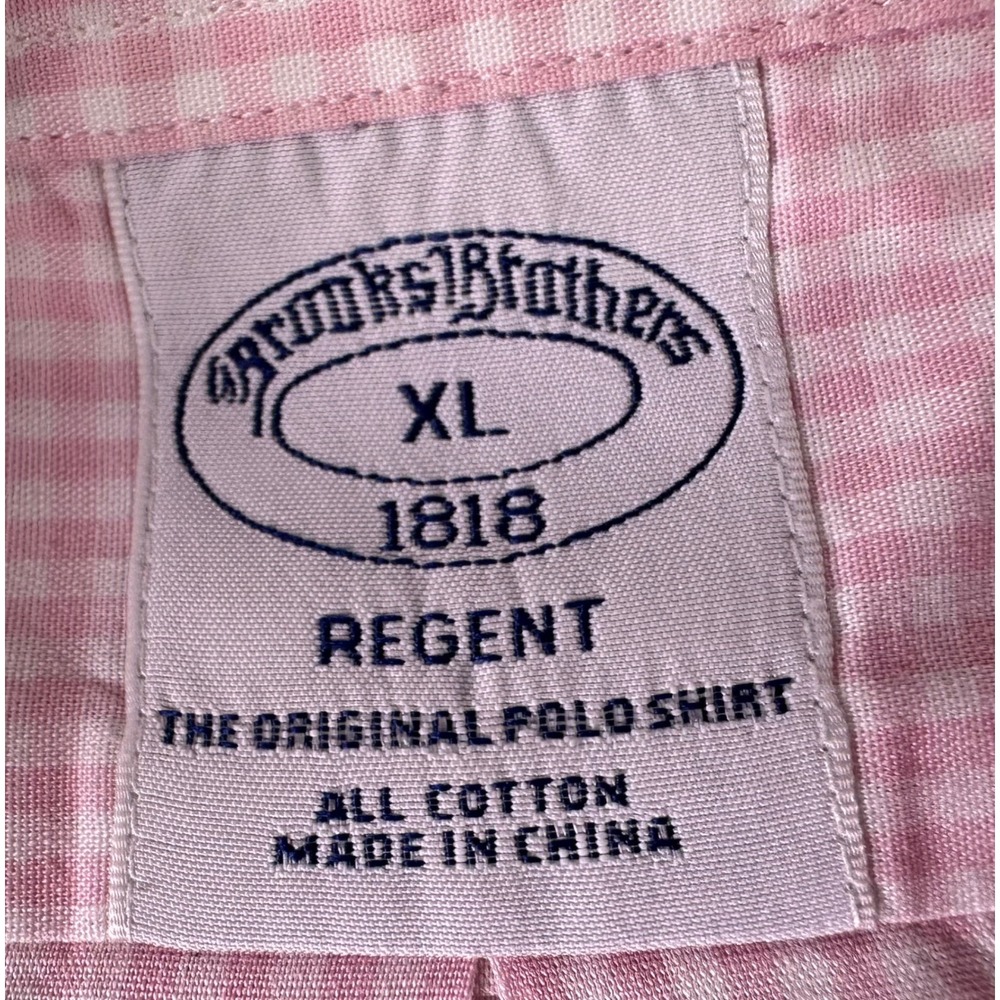 Brooks Brothers Regent Pink Gingham Check Button Down Shirt Mens XL 1818 Cotton - Picture 3 of 11